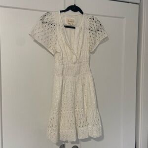 Anthropologie Cream/White Knee Length XS Dress